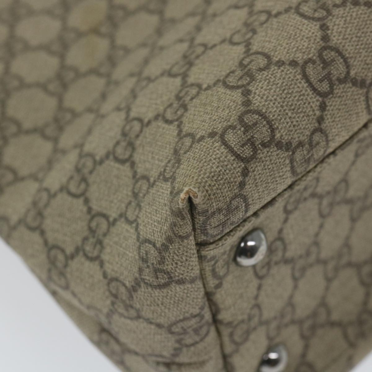 GUCCI GG Supreme Tote Bag PVC Leather Beige 114595 ep2322
