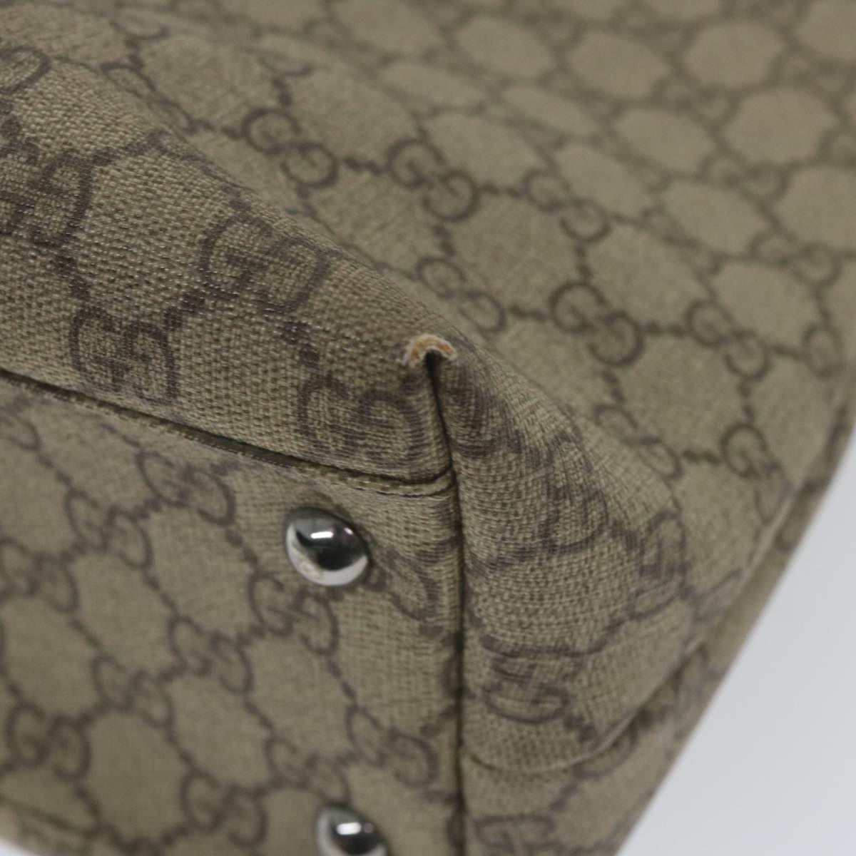 GUCCI GG Supreme Tote Bag PVC Leather Beige 114595 ep2322