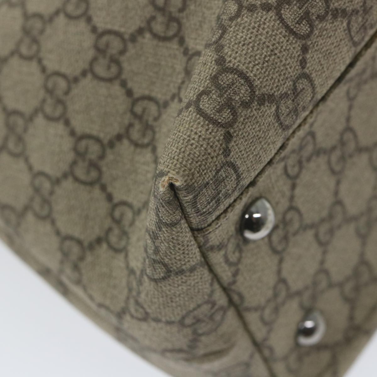 GUCCI GG Supreme Tote Bag PVC Leather Beige 114595 ep2322