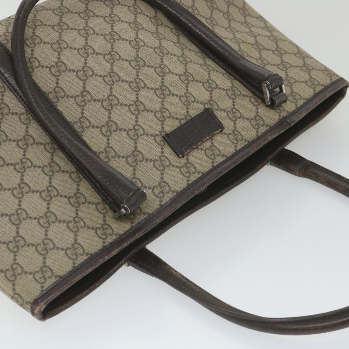 GUCCI GG Supreme Tote Bag PVC Leather Beige 114595 ep2322