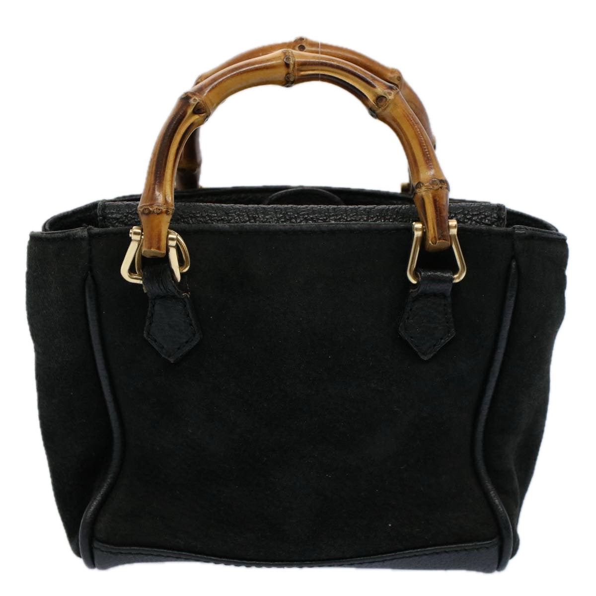 GUCCI Bamboo Hand Bag Suede Leather Black 007 1793 0238 ep2337