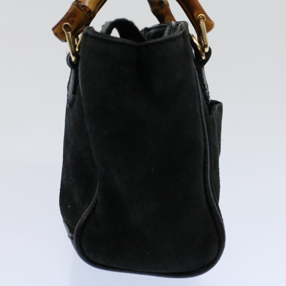 GUCCI Bamboo Hand Bag Suede Leather Black 007 1793 0238 ep2337