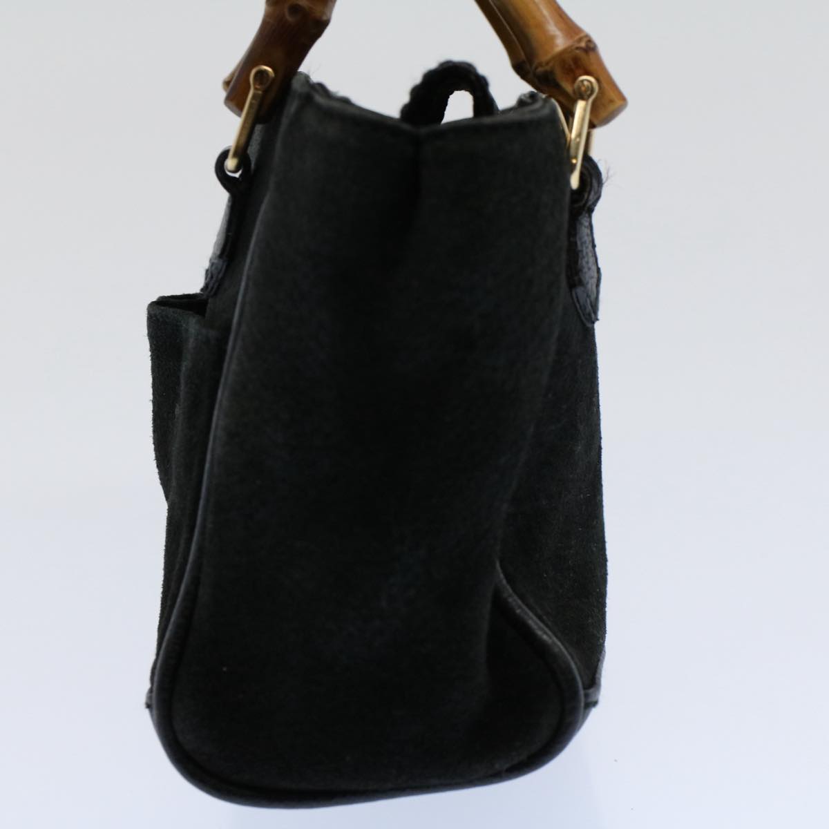 GUCCI Bamboo Hand Bag Suede Leather Black 007 1793 0238 ep2337
