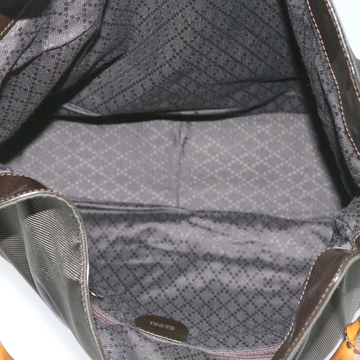 GUCCI Bamboo Shoulder Bag Nylon Black 001 1781 1577 ep2348