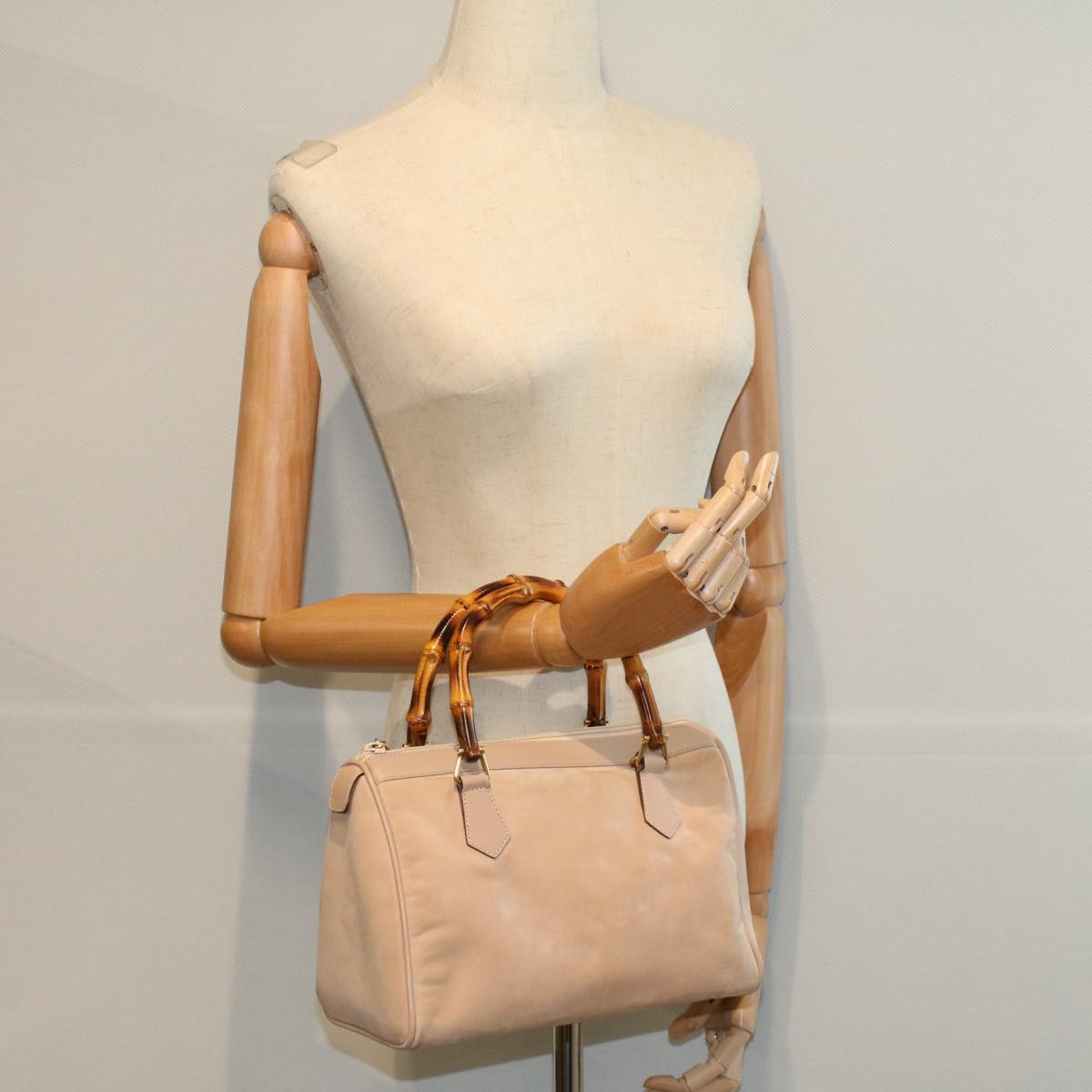 GUCCI Bamboo Hand Bag Suede Beige 000 3444 0294 ep2406