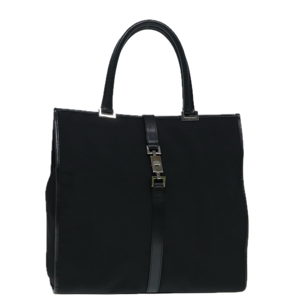 GUCCI Jackie Tote Bag Nylon Black Silver 002 1064 3444 ep5408