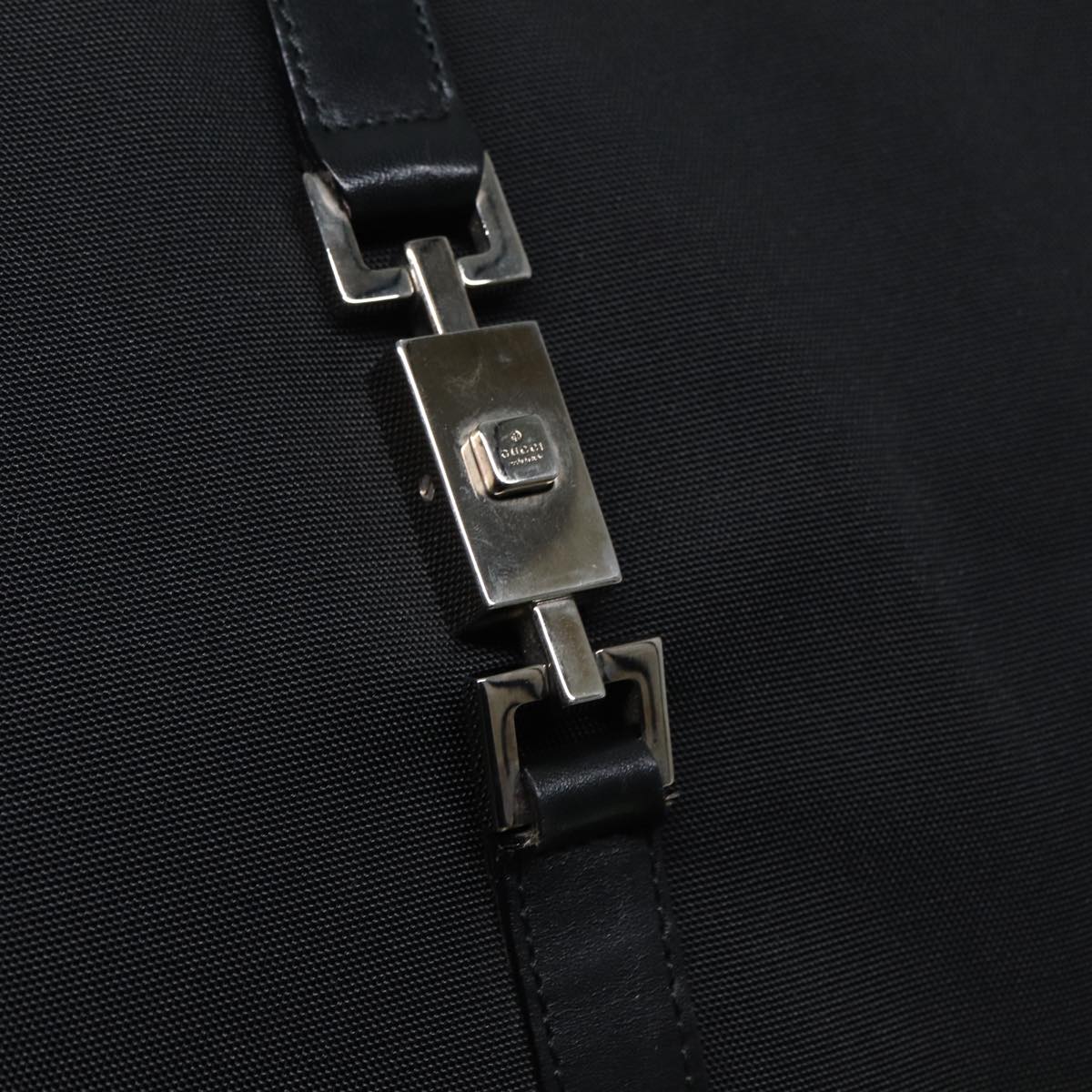 GUCCI Jackie Tote Bag Nylon Black Silver 002 1064 3444 ep5408