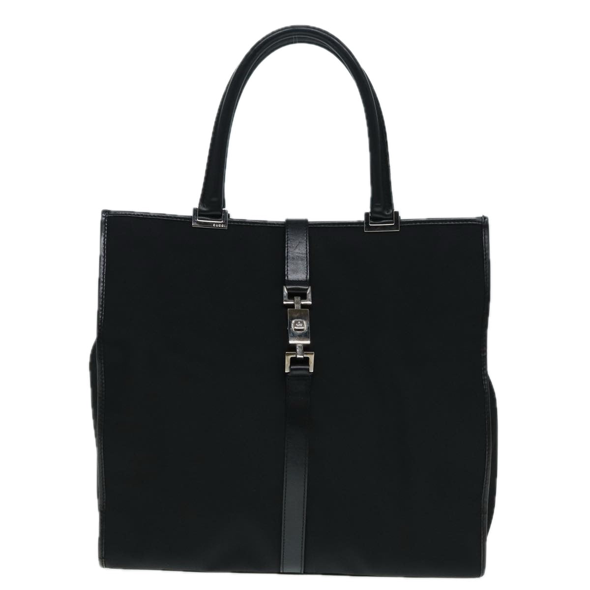 GUCCI Jackie Tote Bag Nylon Black Silver 002 1064 3444 ep5408