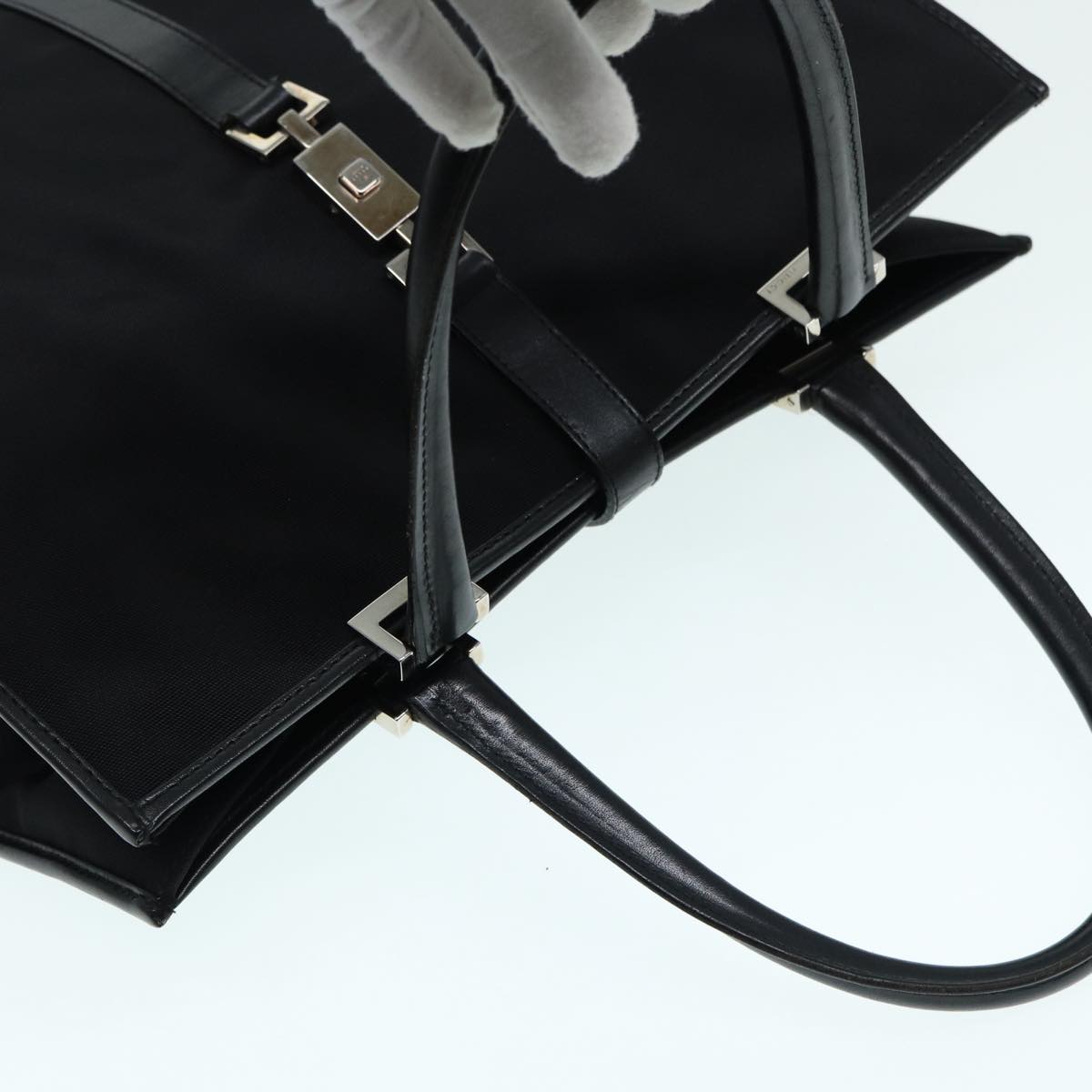 GUCCI Jackie Tote Bag Nylon Black Silver 002 1064 3444 ep5408