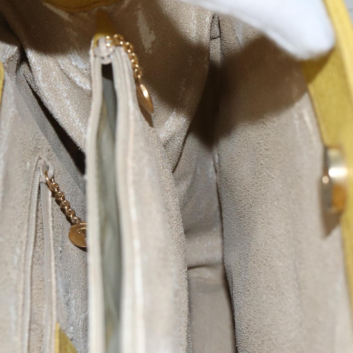 GUCCI Bamboo Hand Bag Suede Leather Yellow Gold 002 2853 0260 0 ep5476
