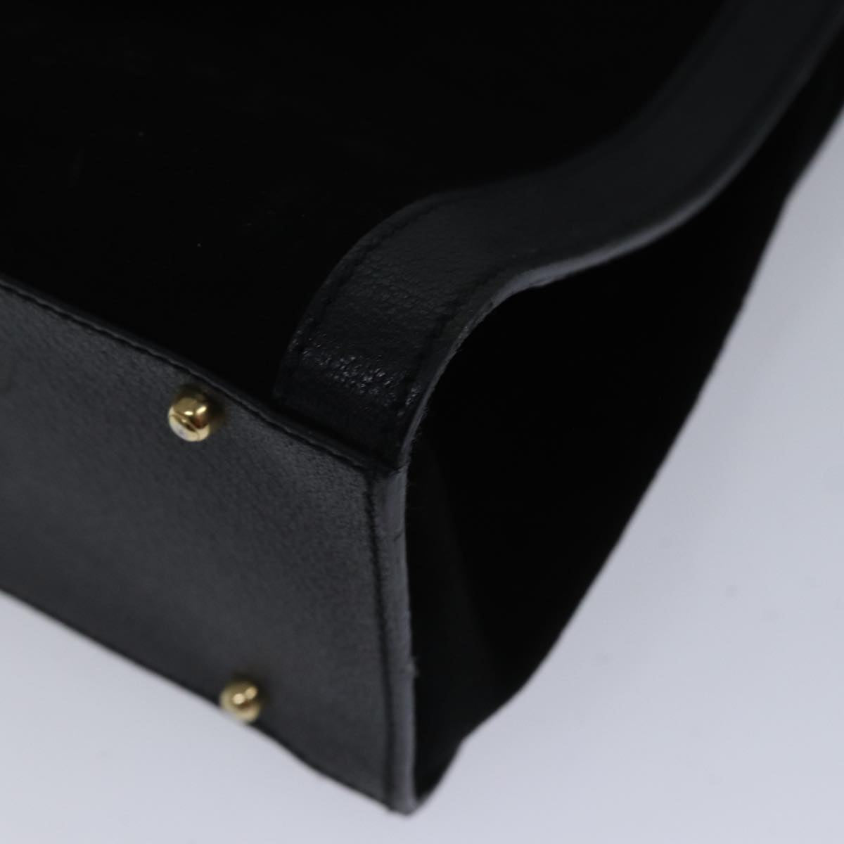 GUCCI Bamboo Hand Bag Suede Leather Black Gold 002 1186 0260 ep5511