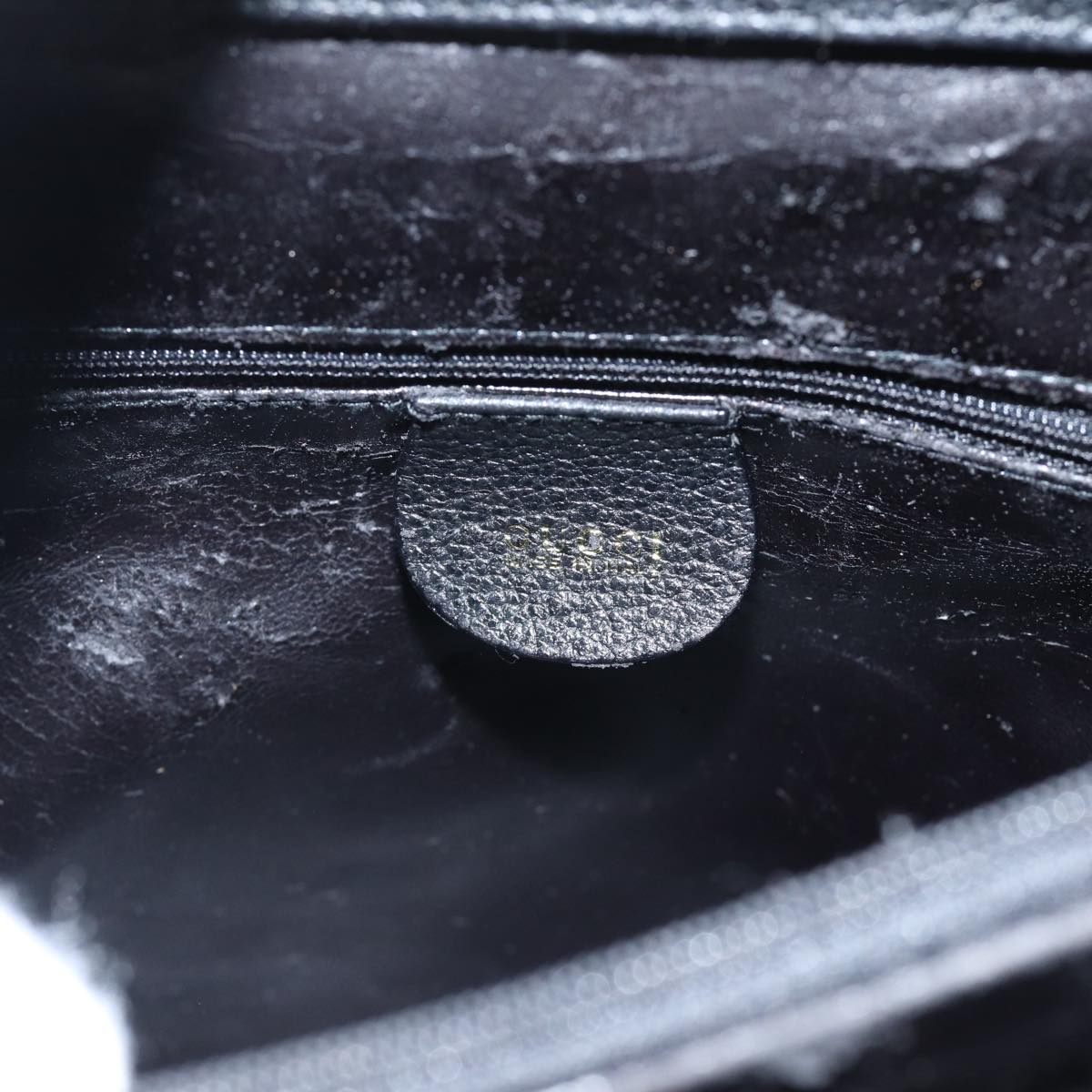 GUCCI Bamboo Hand Bag Suede Leather Black Gold 002 1186 0260 ep5511
