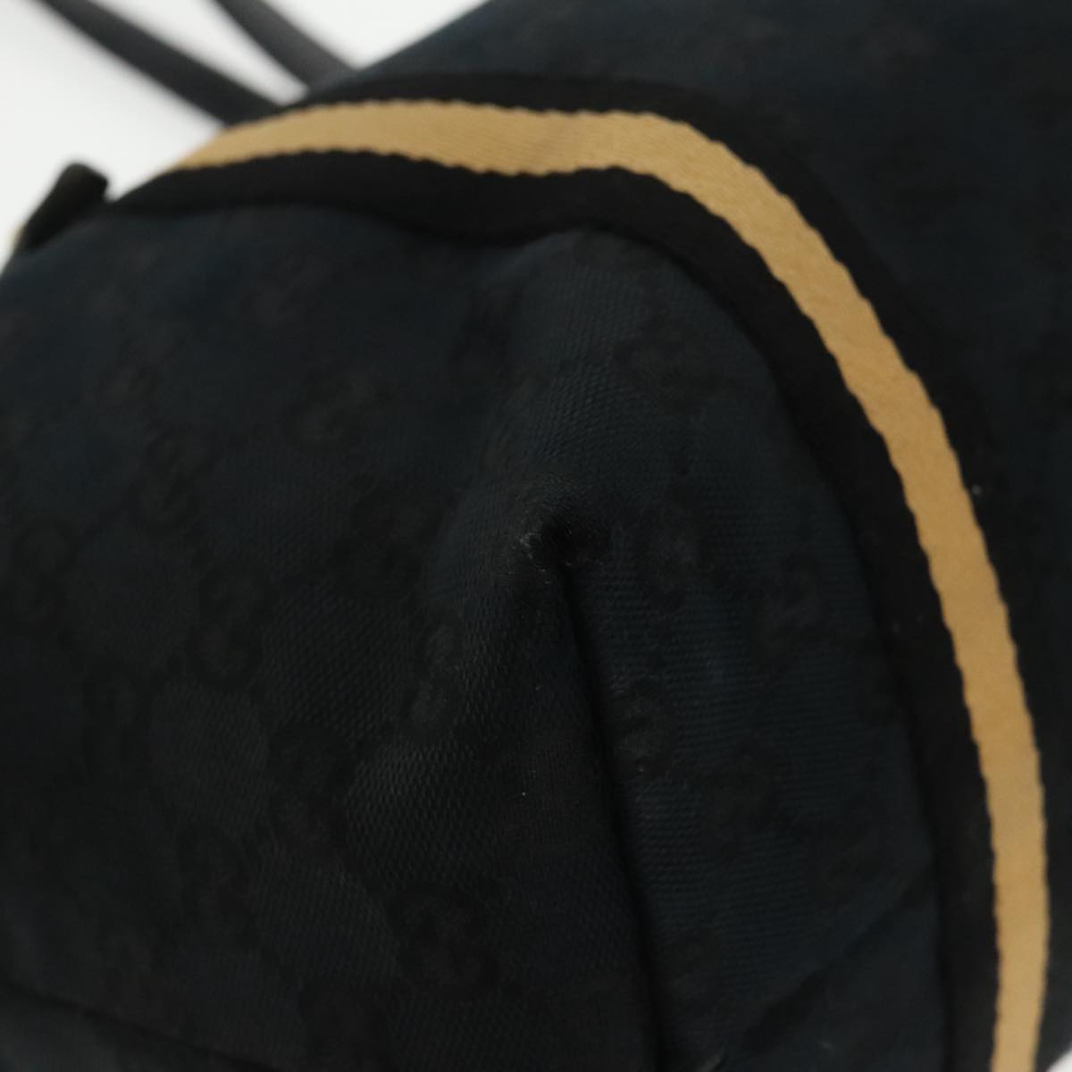 GUCCI GG Canvas Sherry Line Tote Bag Black White 137396 ep6288