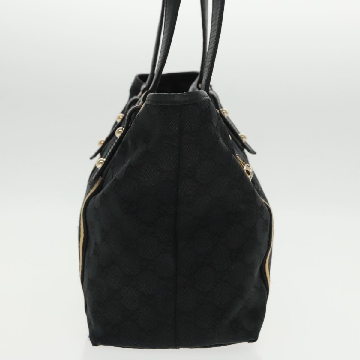 GUCCI GG Canvas Sherry Line Tote Bag Black White 137396 ep6288