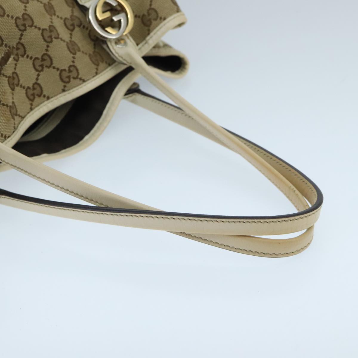 GUCCI GG Canvas GG Twins Tote Bag Beige Gold 232957 ep6314