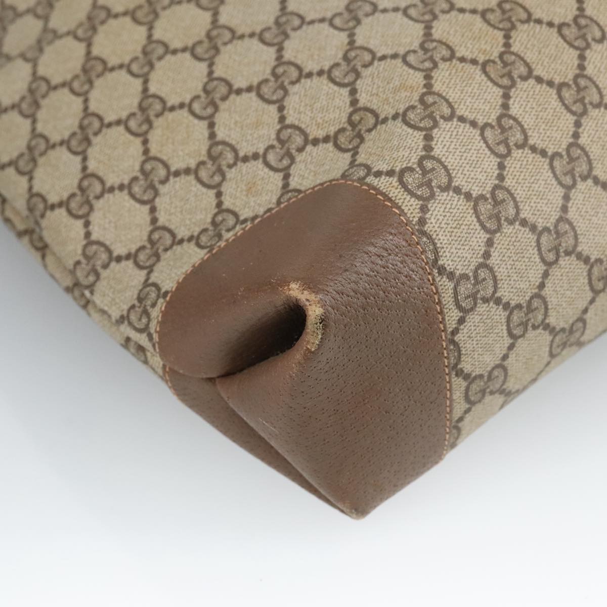 GUCCI GG Supreme Web Sherry Line Interlocking Tote Bag PVC Beige ep6353