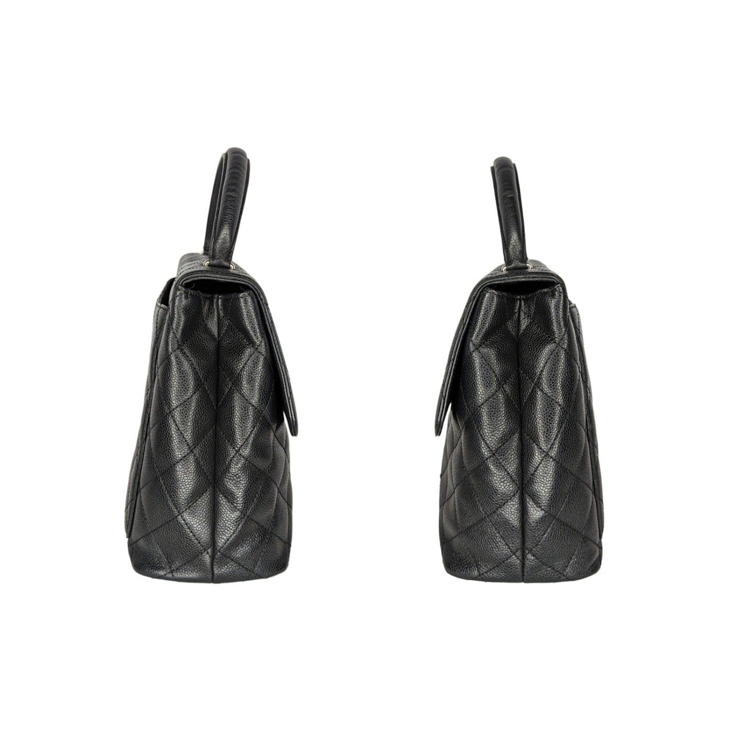 Chanel Vintage Caviar Quilted Kelly Top Handle Bag