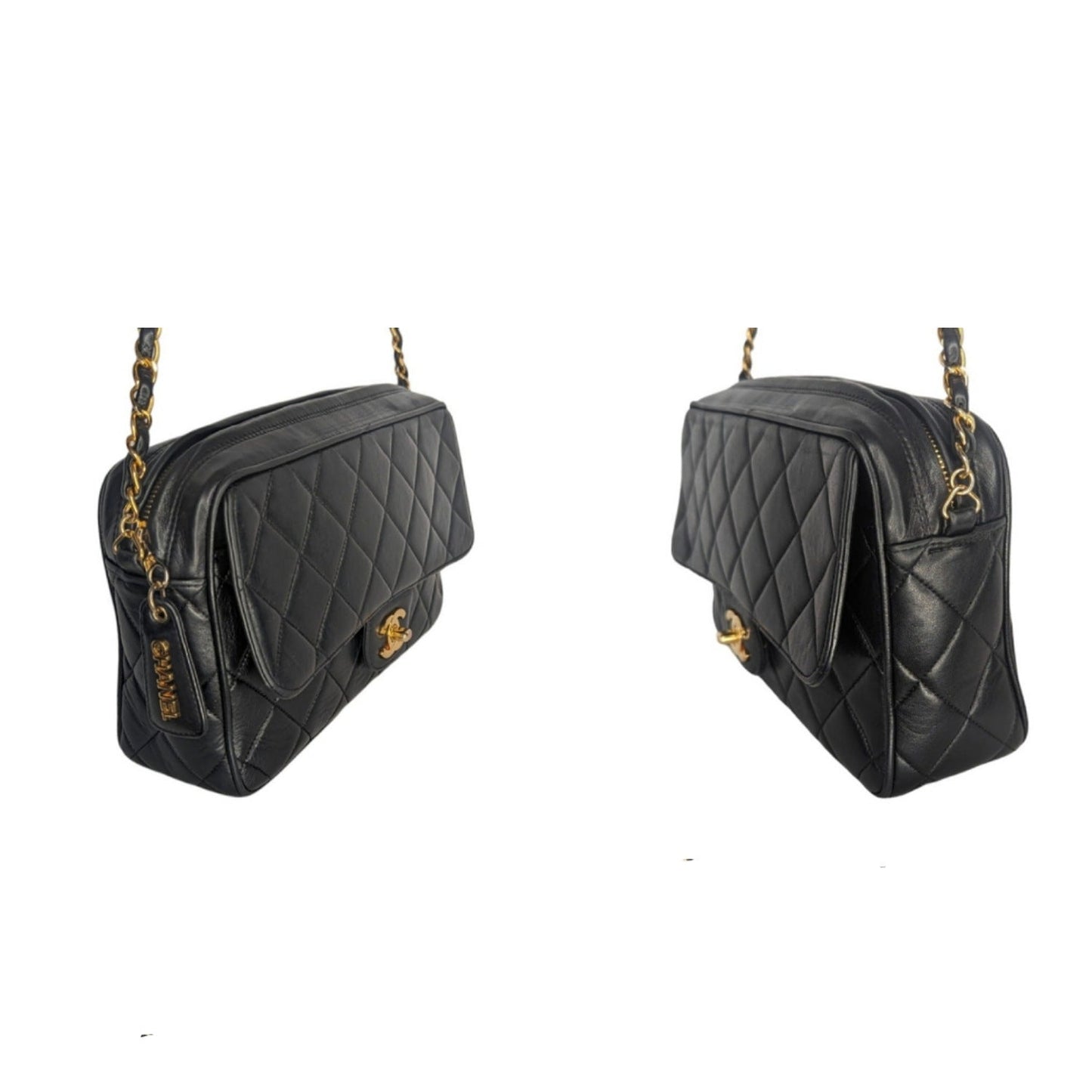 Chanel Vintage Lambskin Quilted Front Pocket Camera Bag