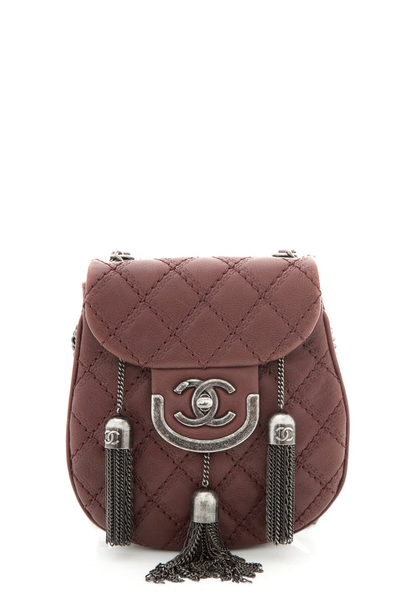 Chanel 2013 Paris-Edinburgh "Coco Sporran" Burgundy Quilted Lambskin Mini
