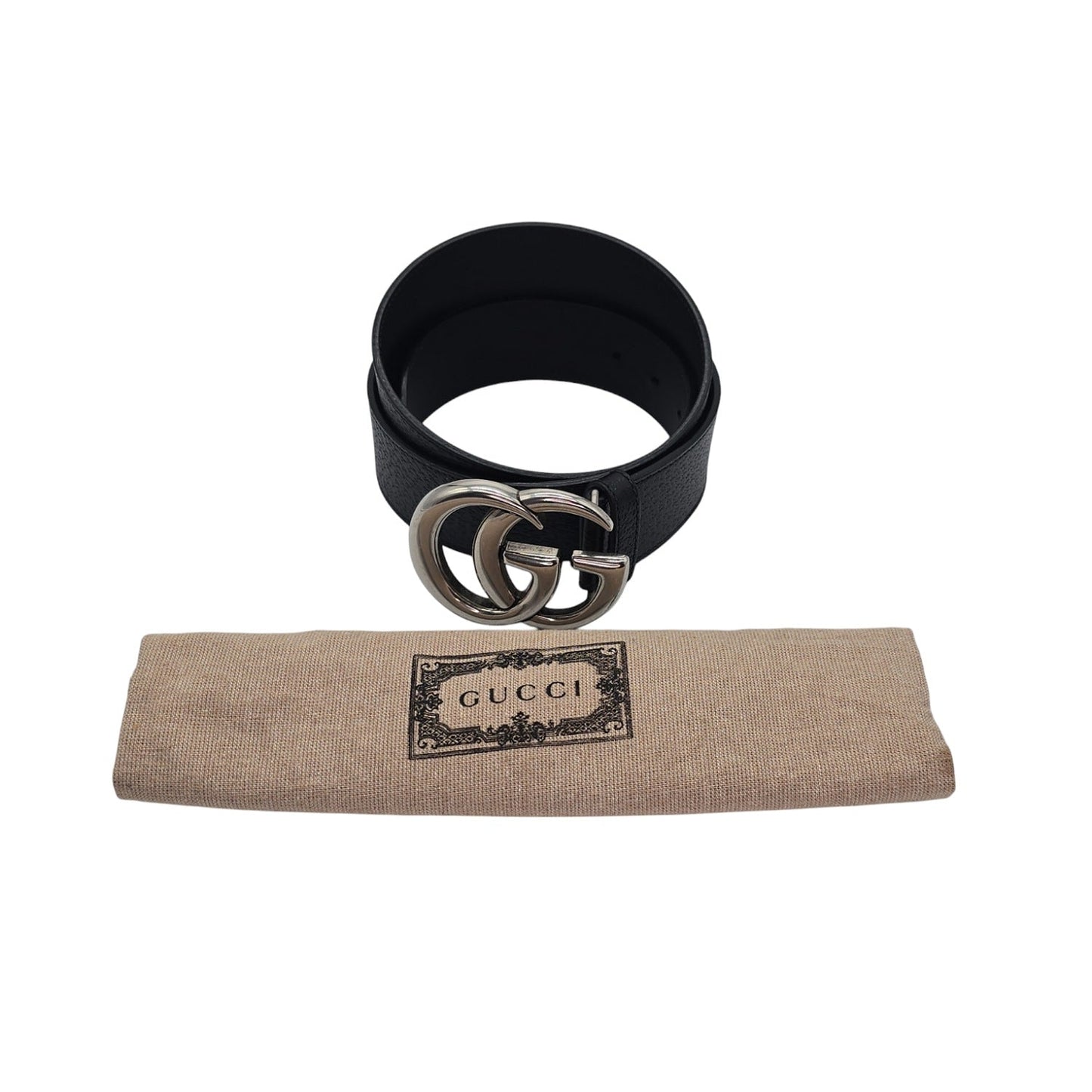 Gucci 40mm GG Textured Dollar Calfskin Belt Sz 95/38