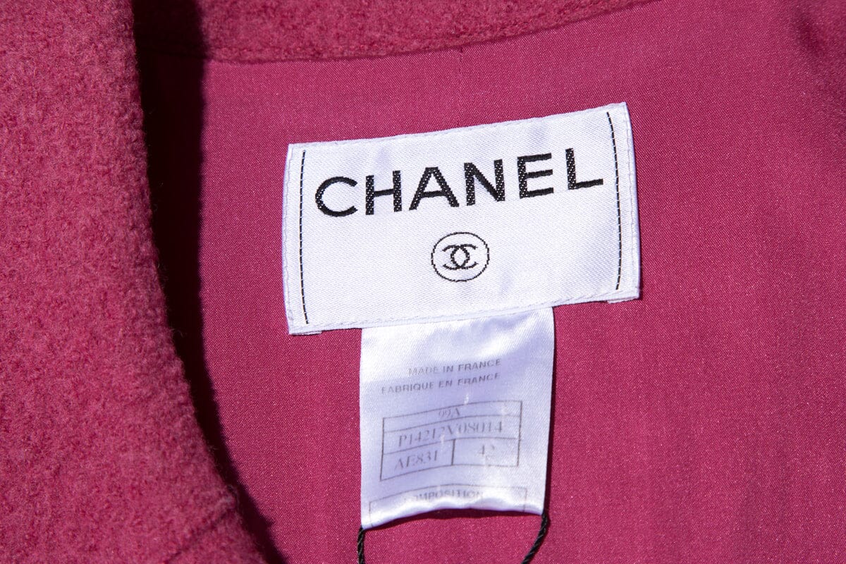 Chanel Pink 1999 A/W Boiled Wool Jacket SZ 40