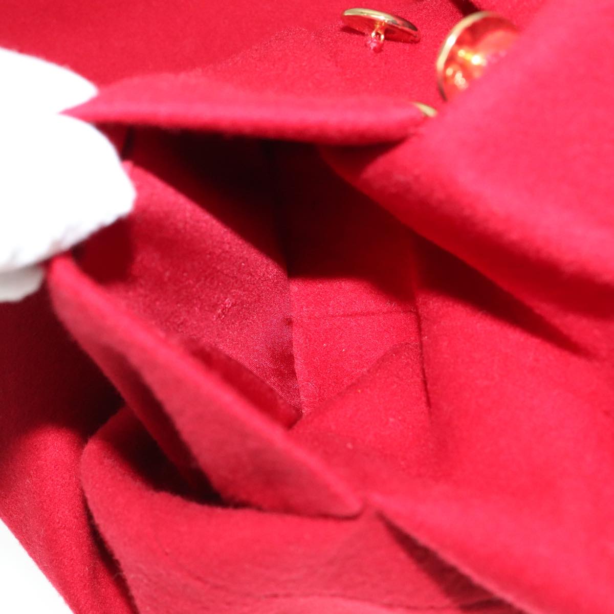 CHANEL Coat Jacket Cashmere Red CC FF0216