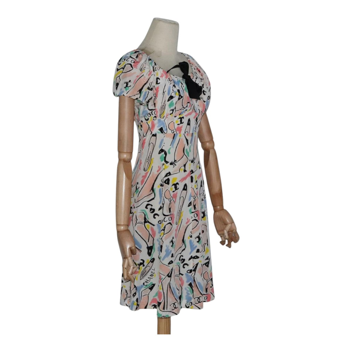 CHANEL One Piece Silk Multicolor CC FF0253