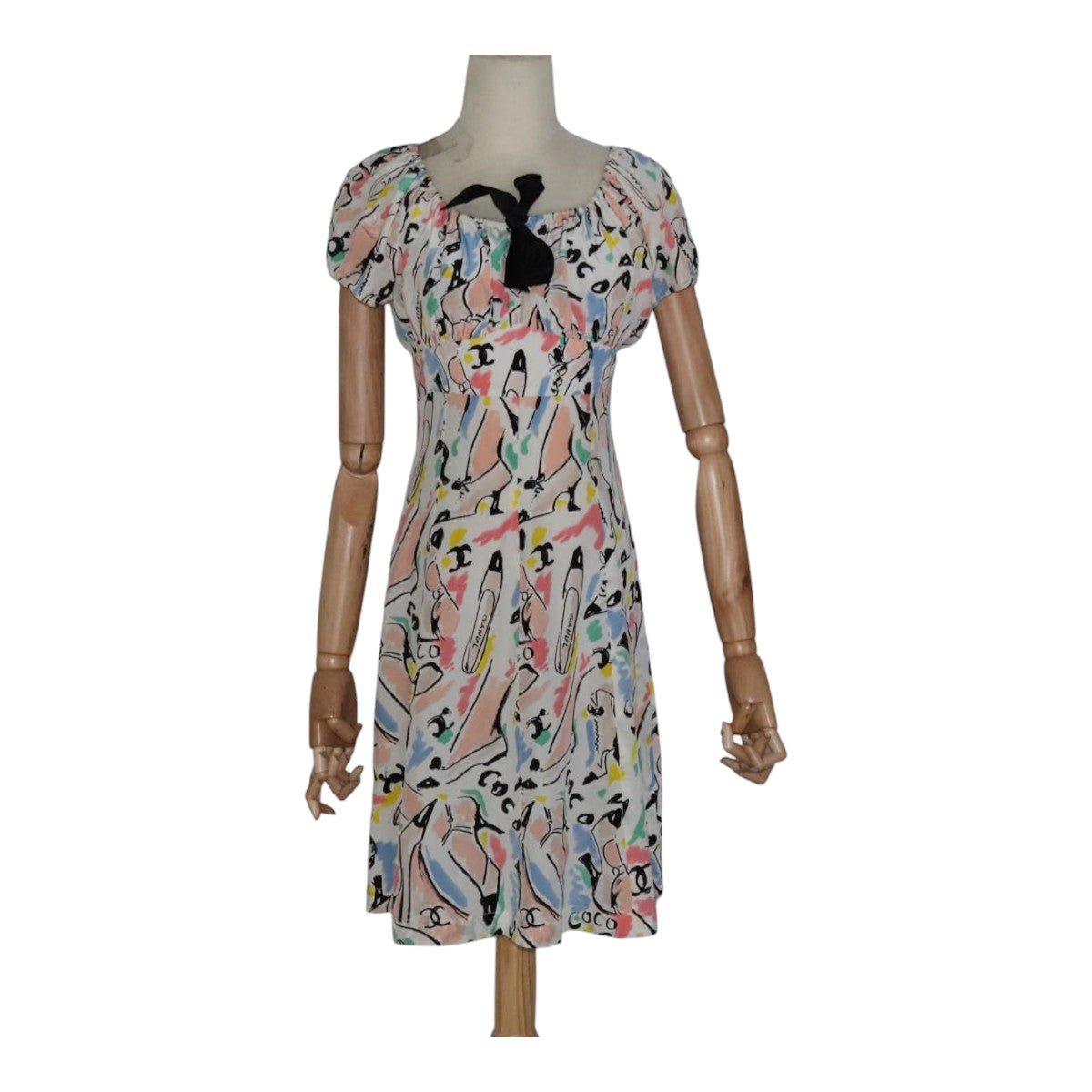 CHANEL One Piece Silk Multicolor CC FF0253