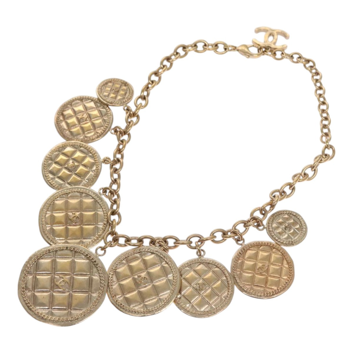 CHANEL Necklace metal Gold CC FF0709A