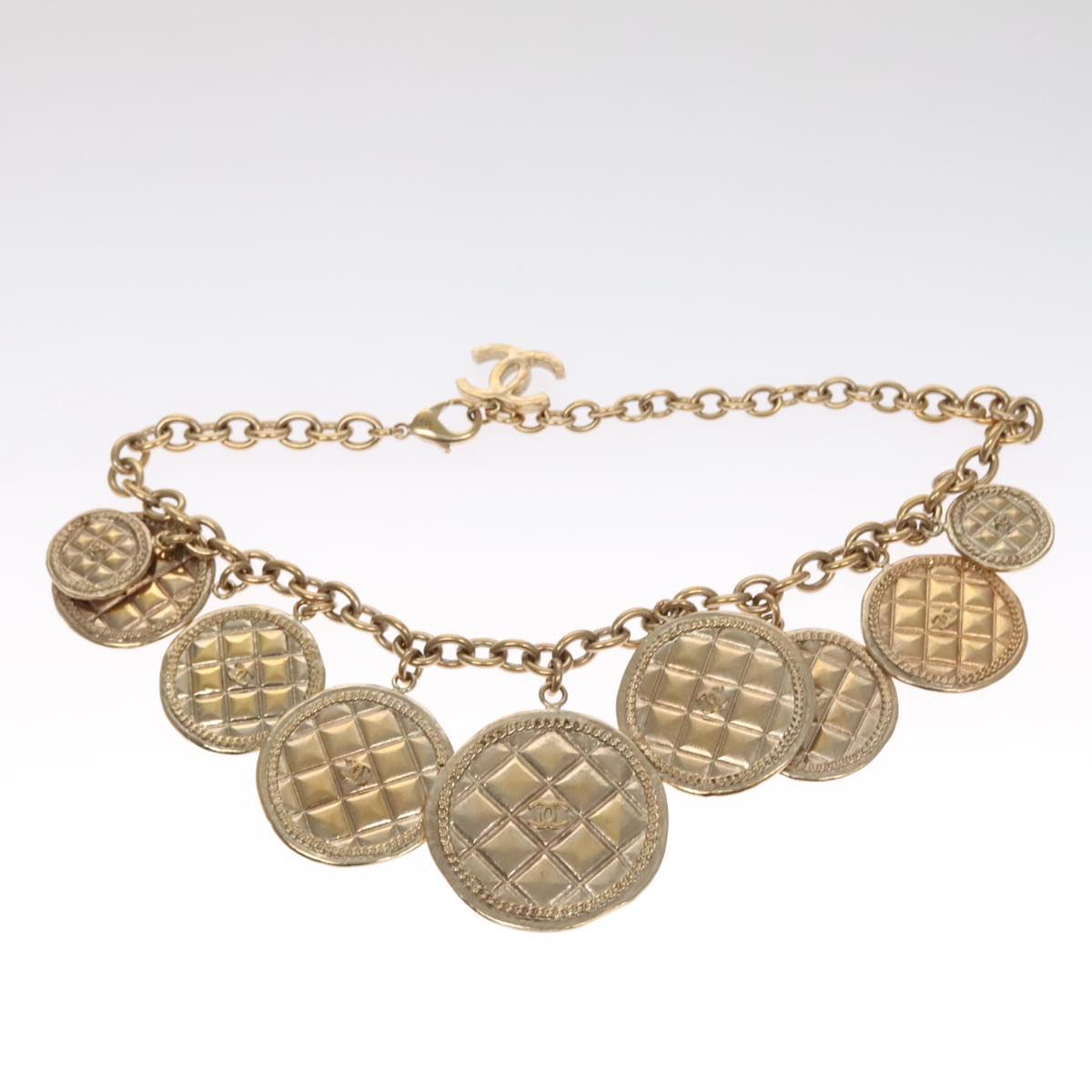 CHANEL Necklace metal Gold CC FF0709A