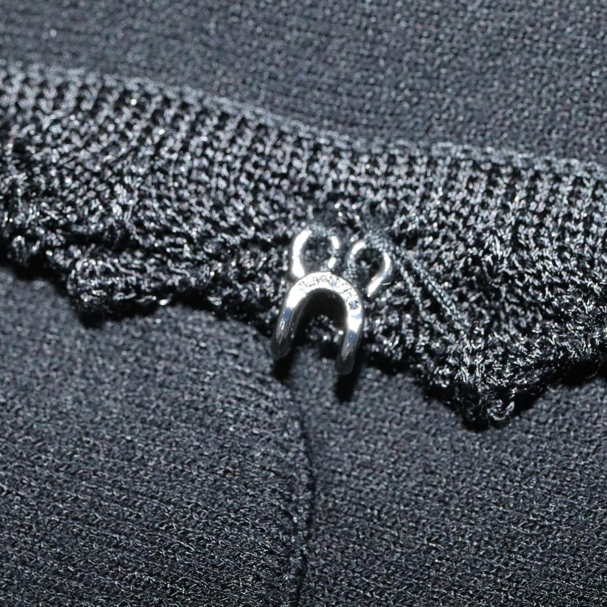 CHANEL Cardigan Wool 46 Black CC FF0776