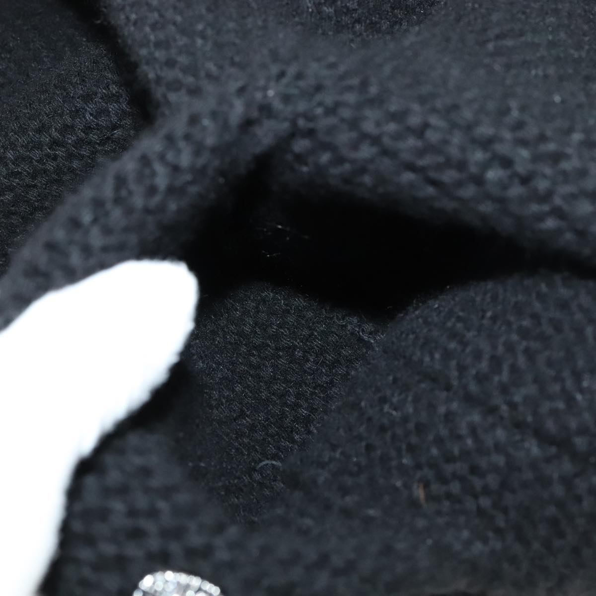CHANEL Sweater Wool 36 Black CC FF1105