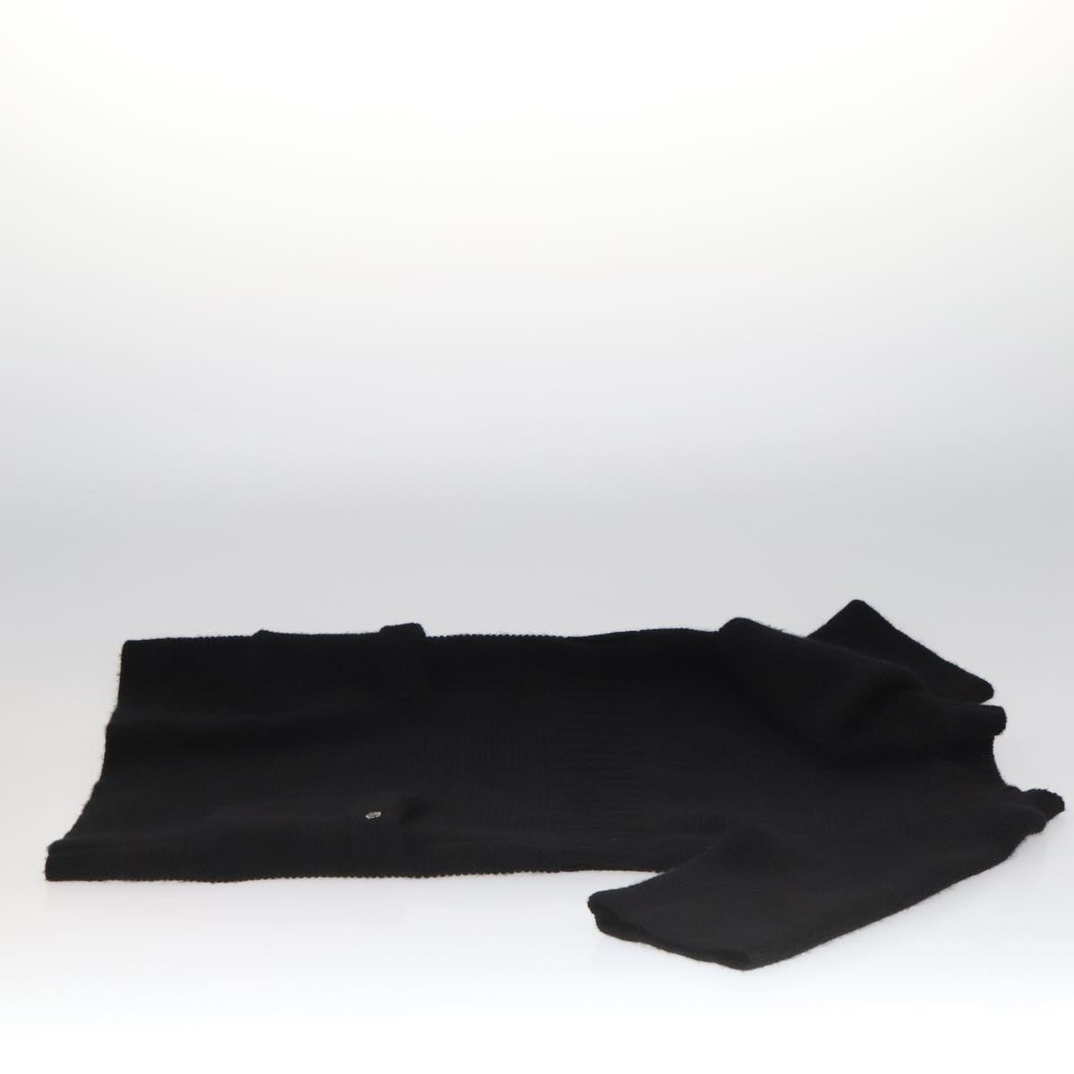 CHANEL Sweater Wool 36 Black CC FF1105