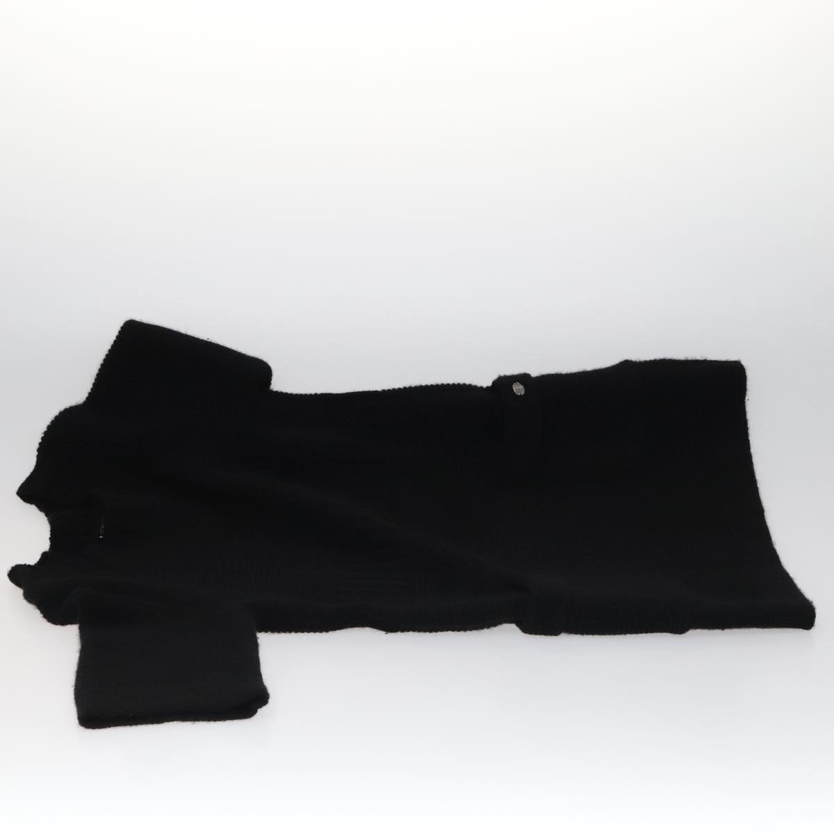 CHANEL Sweater Wool 36 Black CC FF1105