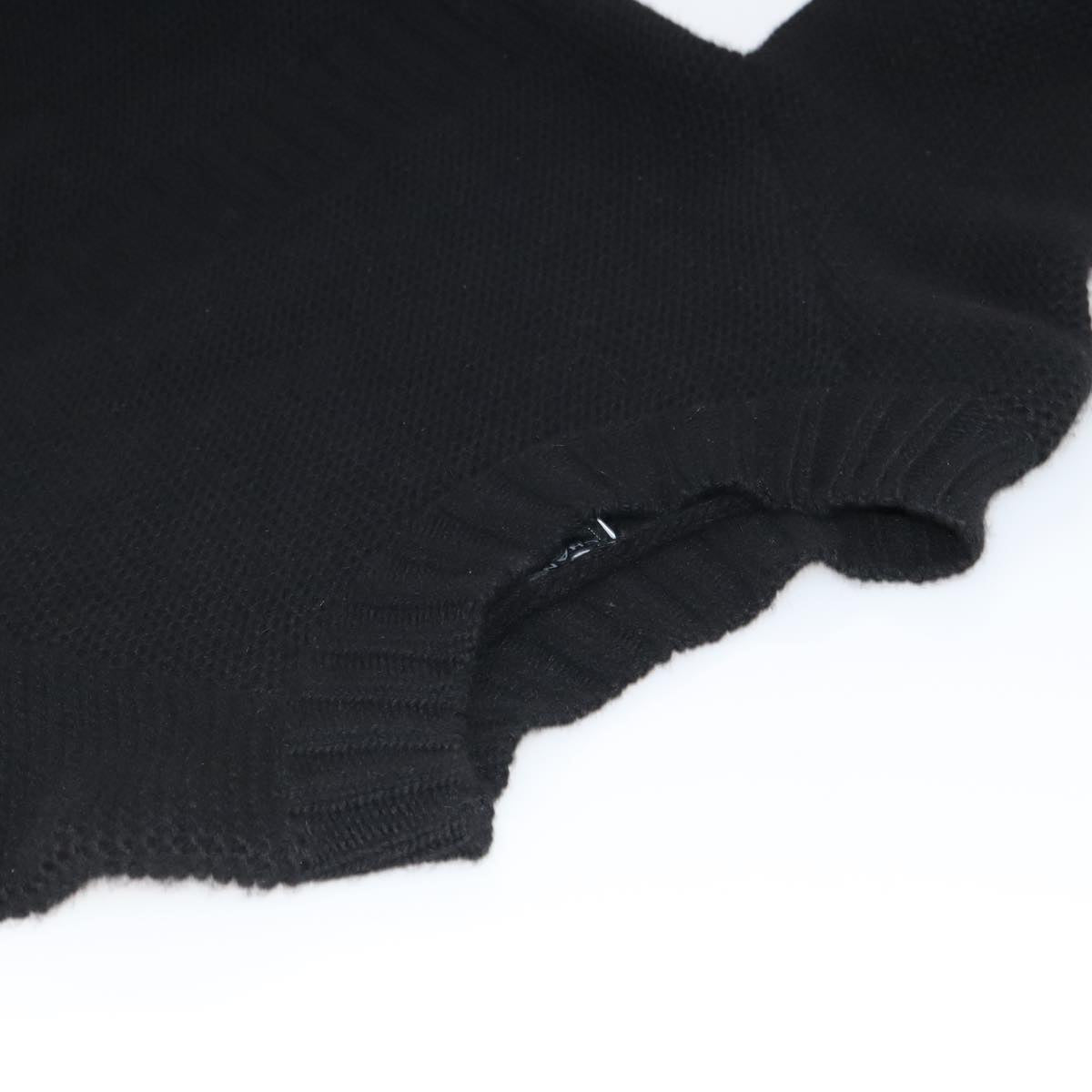 CHANEL Sweater Wool 36 Black CC FF1105