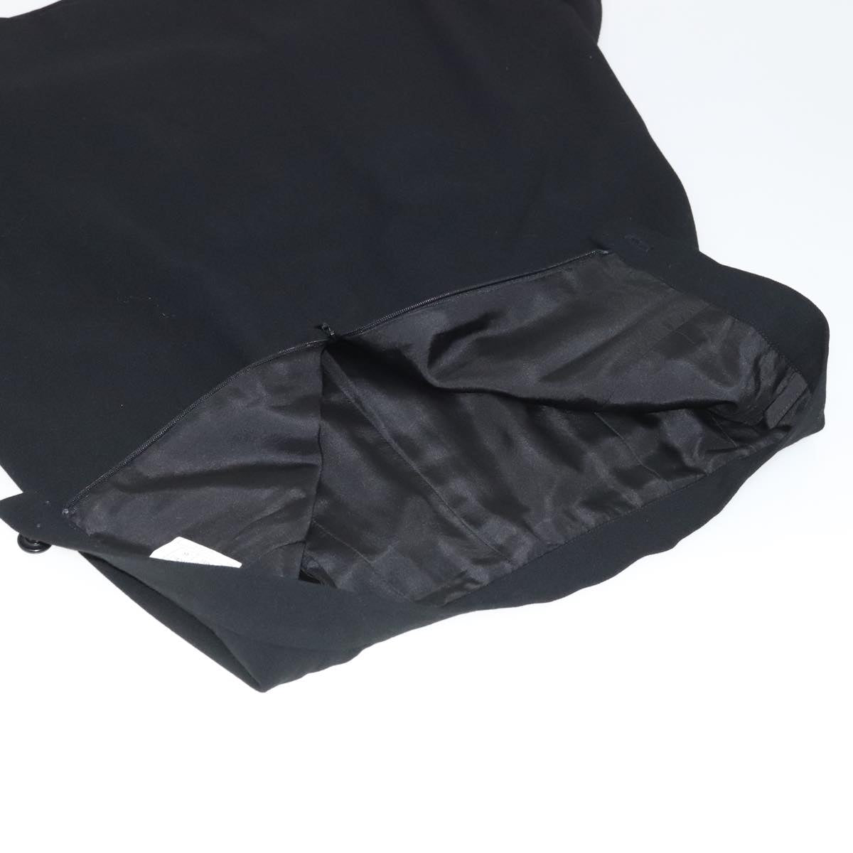 CHANEL Skirt Wool Black CC FF1637