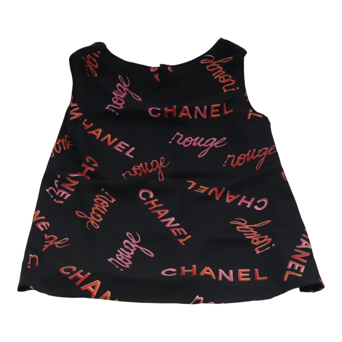CHANEL Tank Top Silk Black CC FF1644