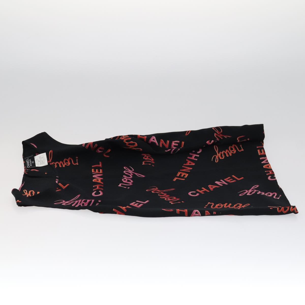 CHANEL Tank Top Silk Black CC FF1644