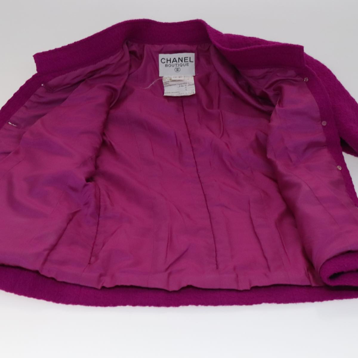 CHANEL Setup Skirt Jacket Wool Purple D-TK-9064 CC FF2565