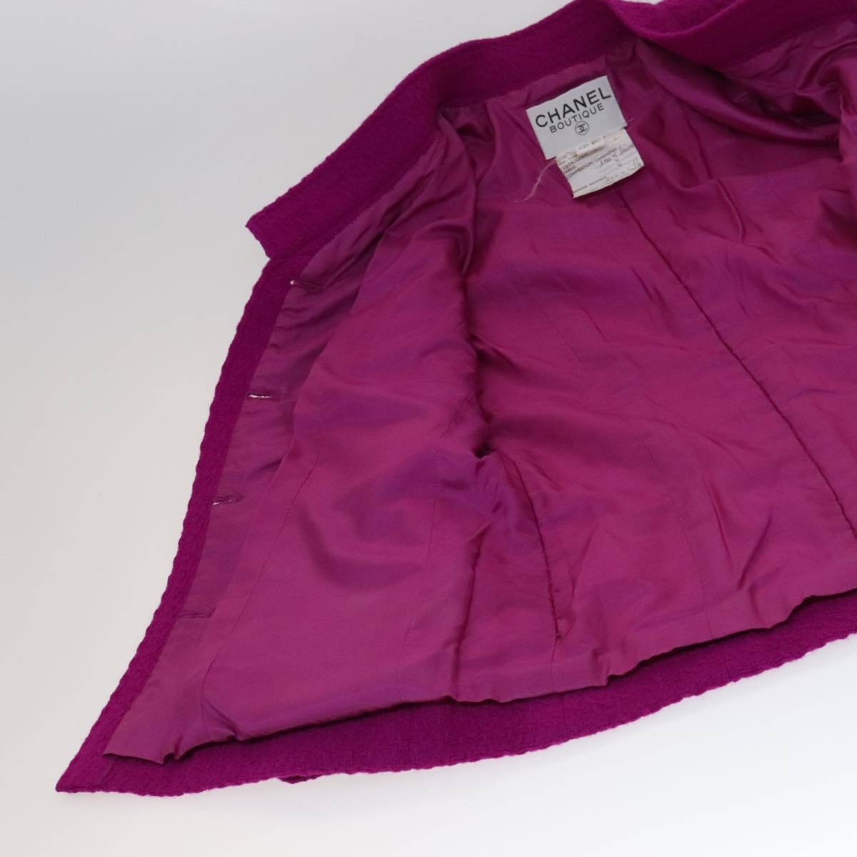 CHANEL Setup Skirt Jacket Wool Purple D-TK-9064 CC FF2565