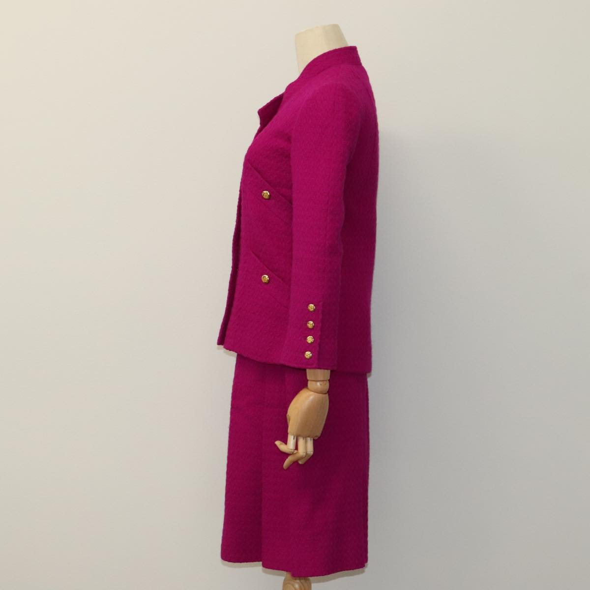 CHANEL Setup Skirt Jacket Wool Purple D-TK-9064 CC FF2565