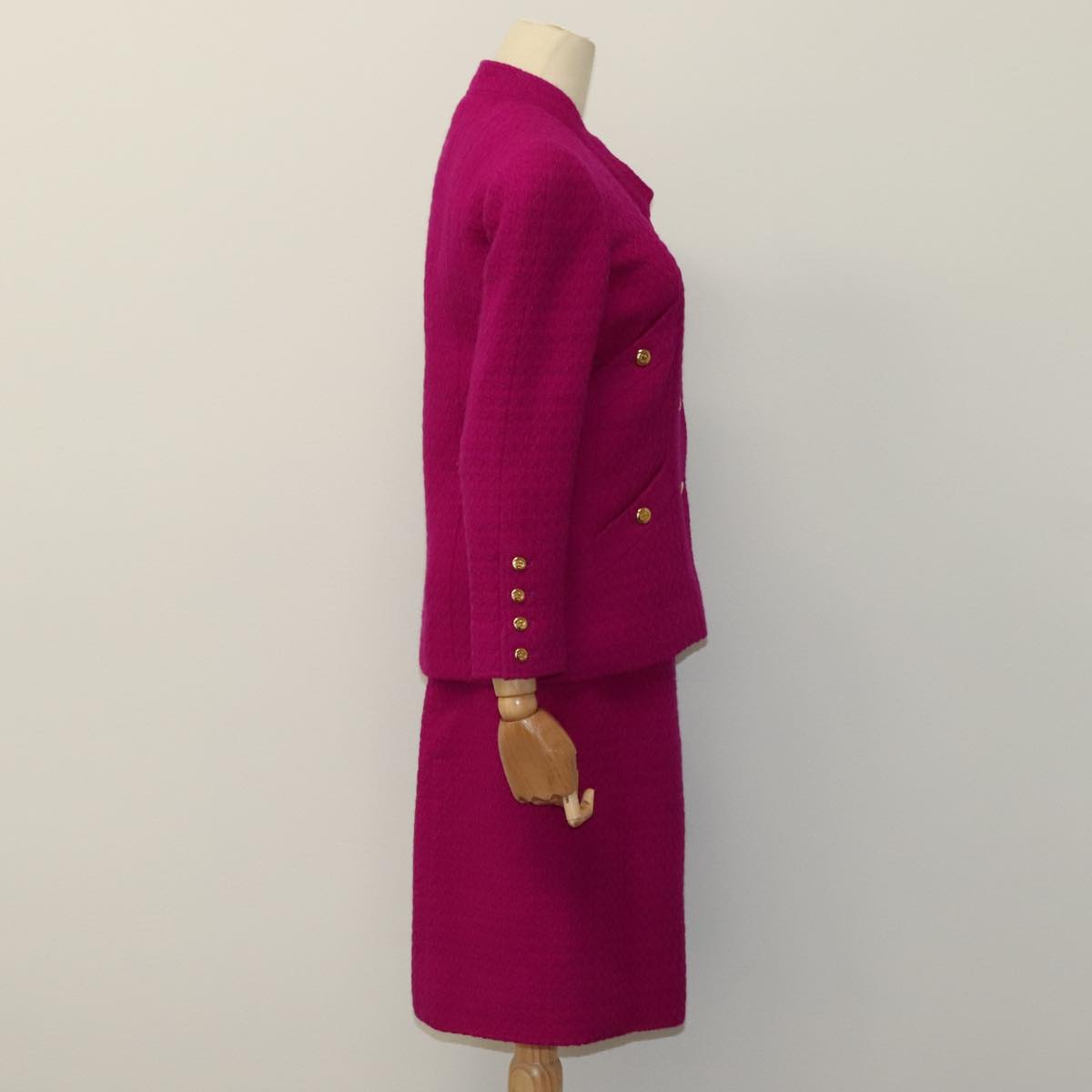 CHANEL Setup Skirt Jacket Wool Purple D-TK-9064 CC FF2565