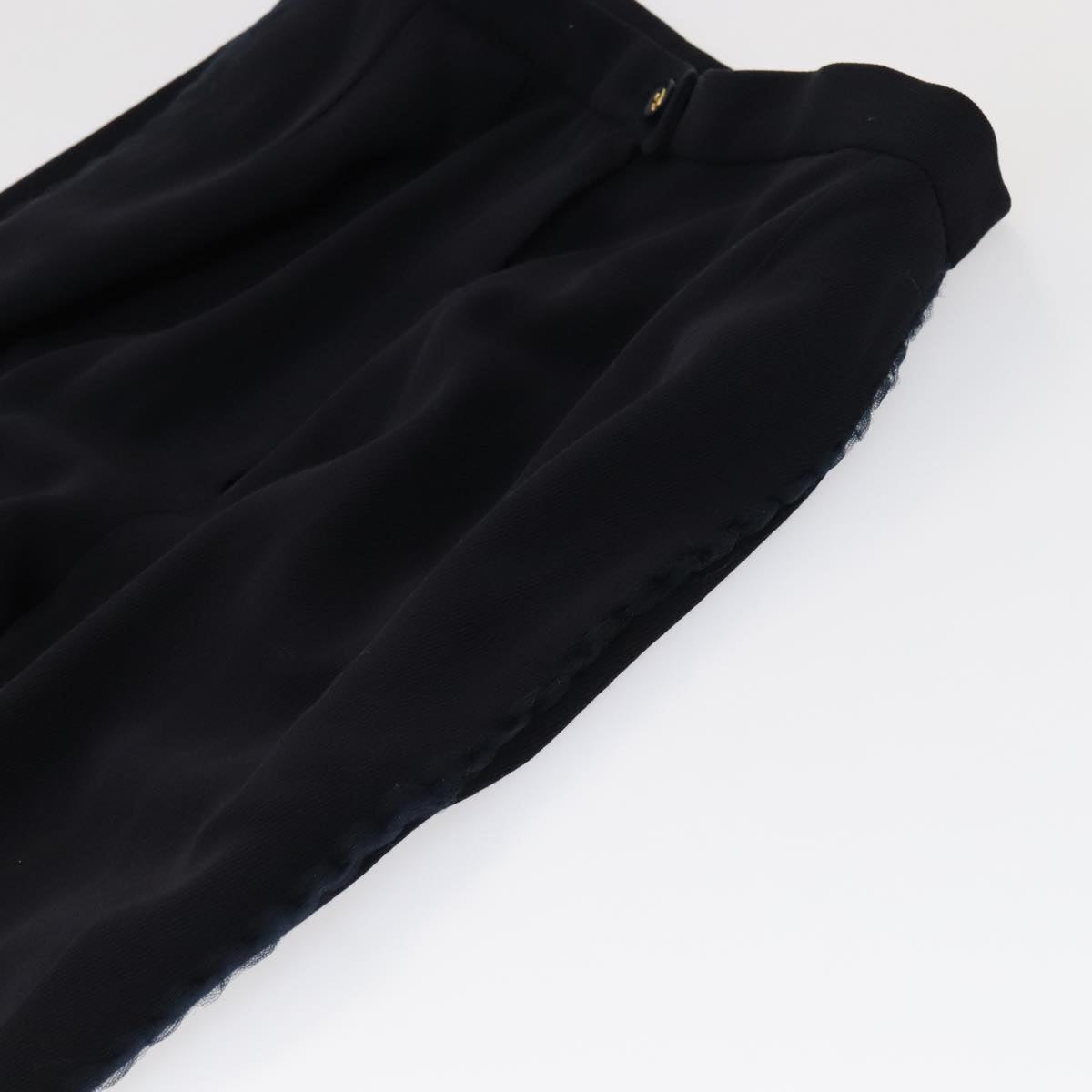 CHANEL Pants Wool Navy C-TK-5914 CC FF2944