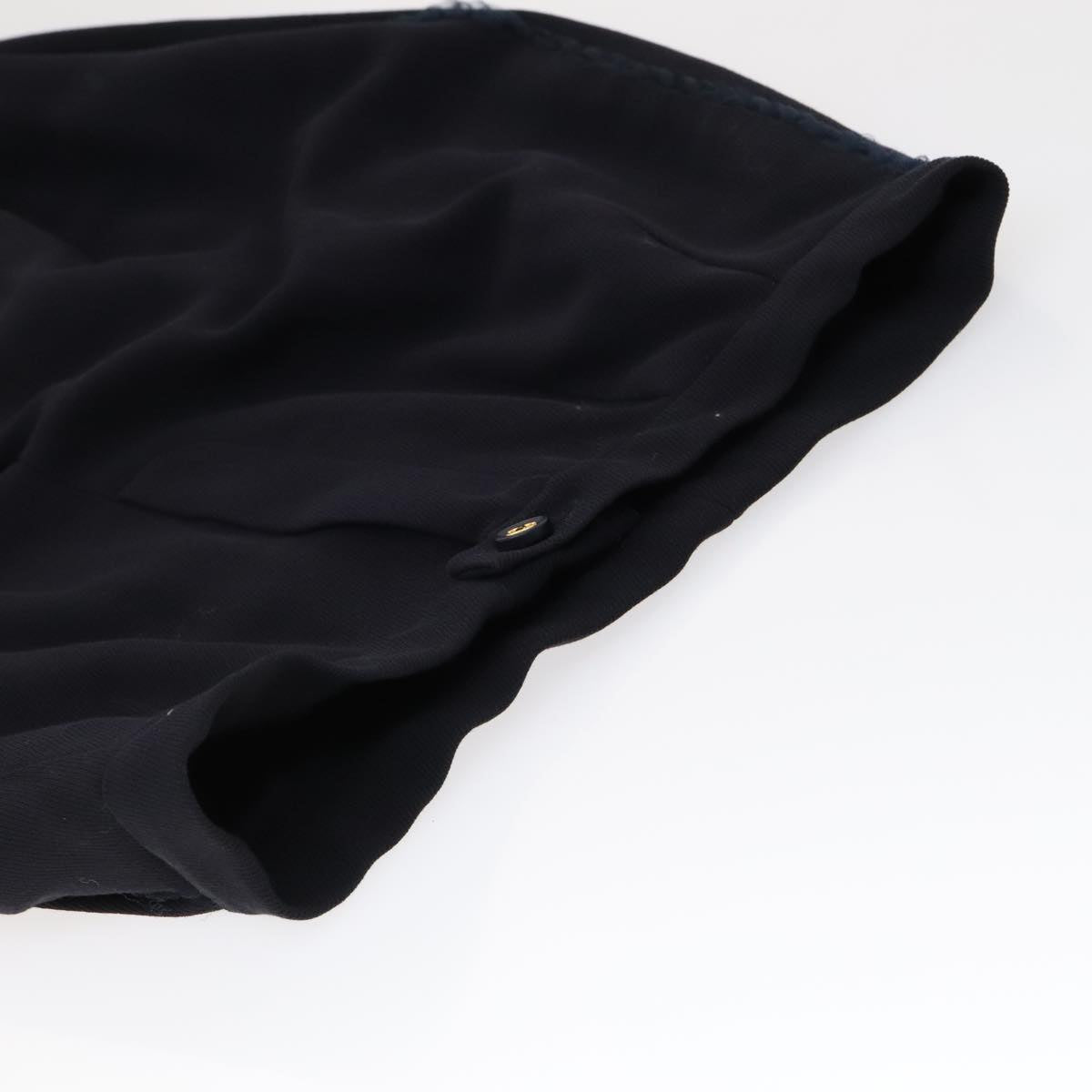 CHANEL Pants Wool Navy C-TK-5914 CC FF2944