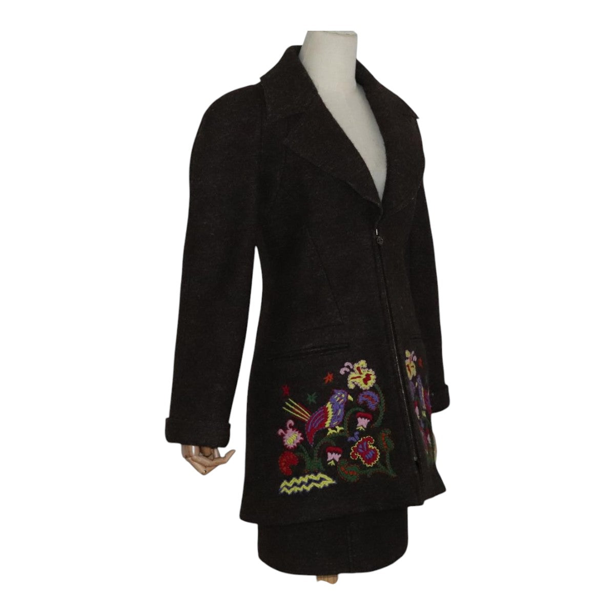 CHANEL Setup Skirt Jacket Wool Brown C-TK-5914 CC FF3295