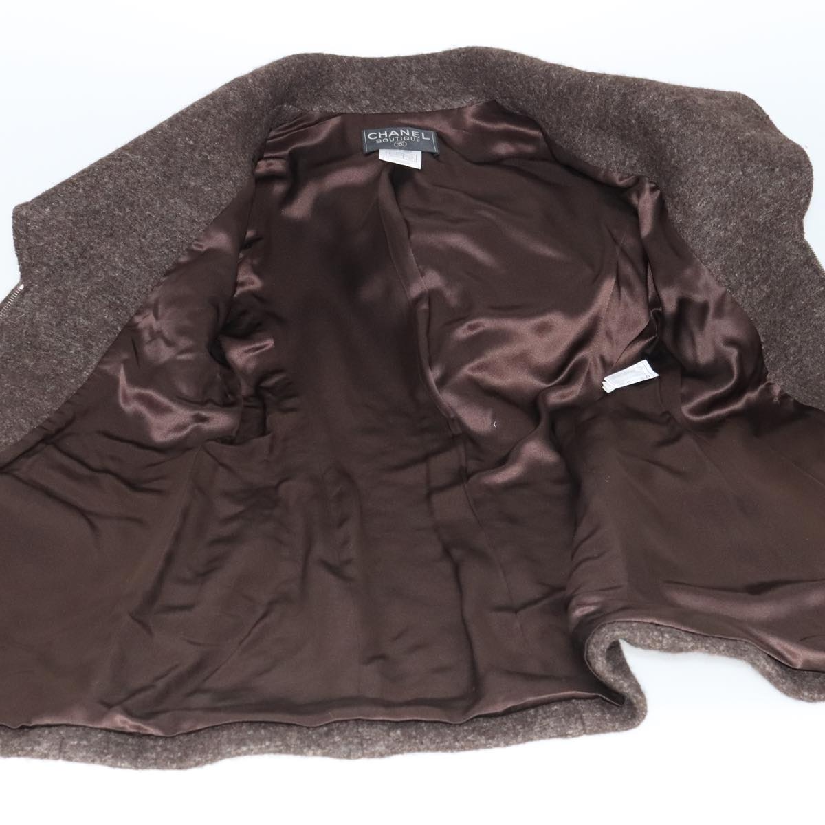 CHANEL Setup Skirt Jacket Wool Brown C-TK-5914 CC FF3295