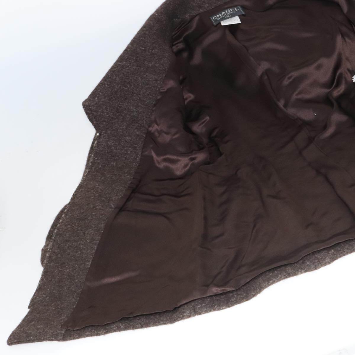 CHANEL Setup Skirt Jacket Wool Brown C-TK-5914 CC FF3295