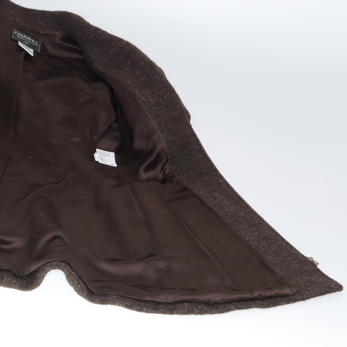 CHANEL Setup Skirt Jacket Wool Brown C-TK-5914 CC FF3295