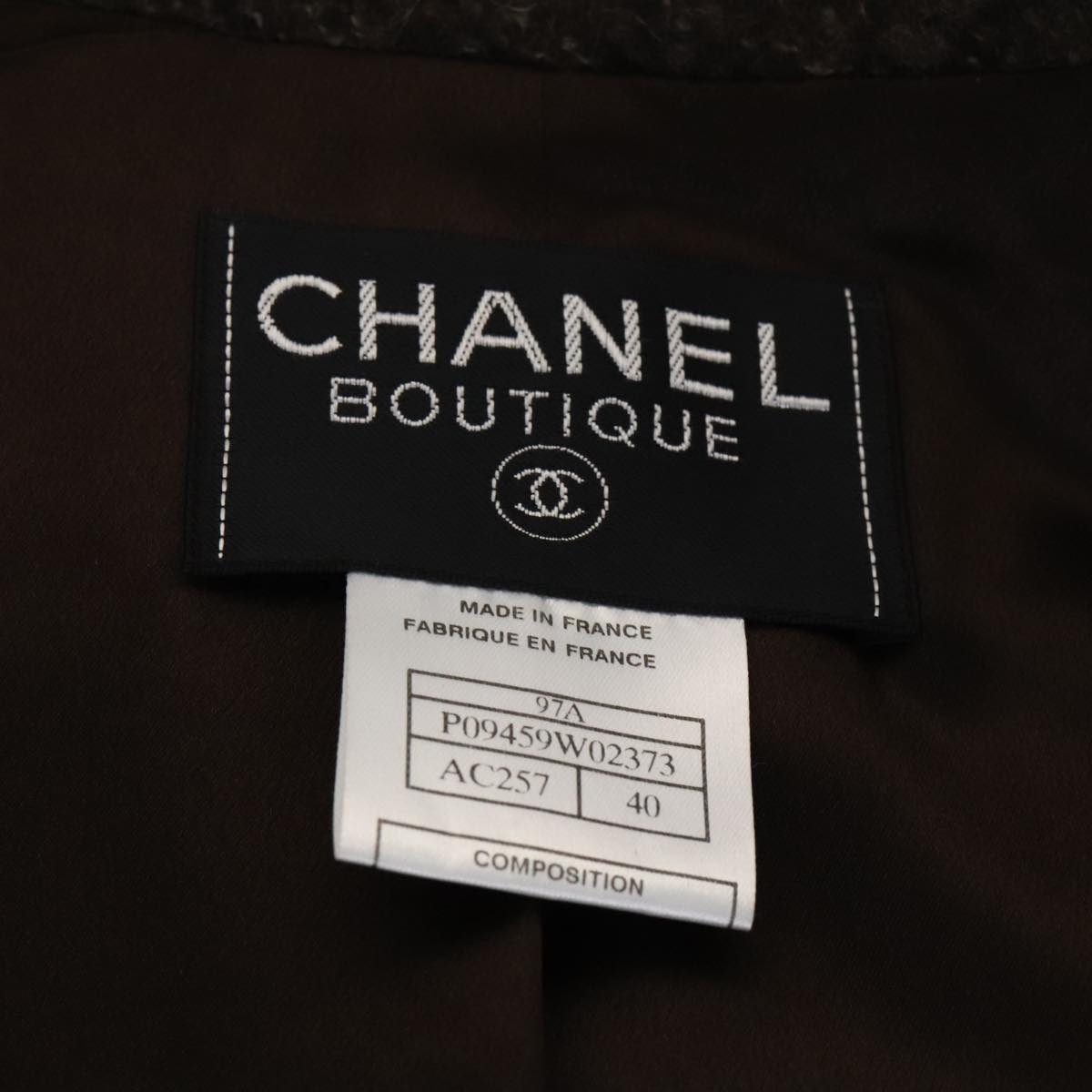 CHANEL Setup Skirt Jacket Wool Brown C-TK-5914 CC FF3295