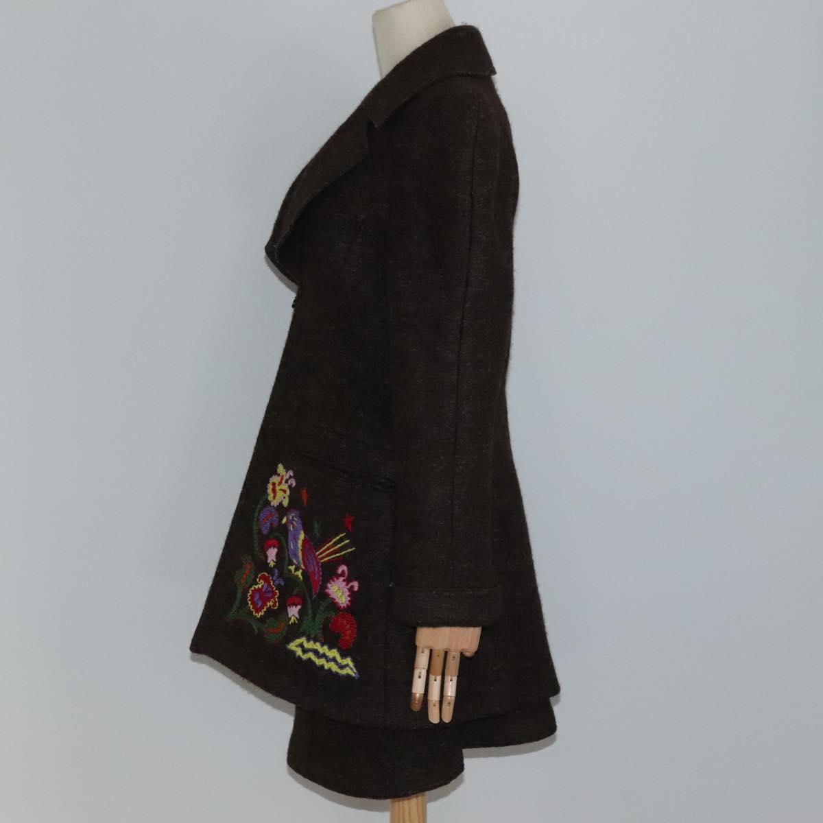 CHANEL Setup Skirt Jacket Wool Brown C-TK-5914 CC FF3295